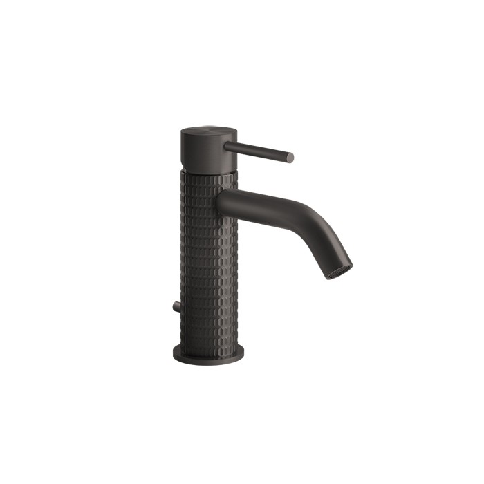 Смеситель для раковины на 1 отв. с донным клапаном, излив: 123мм, Gessi 316, brushed black metal pvd арт. 54201#707