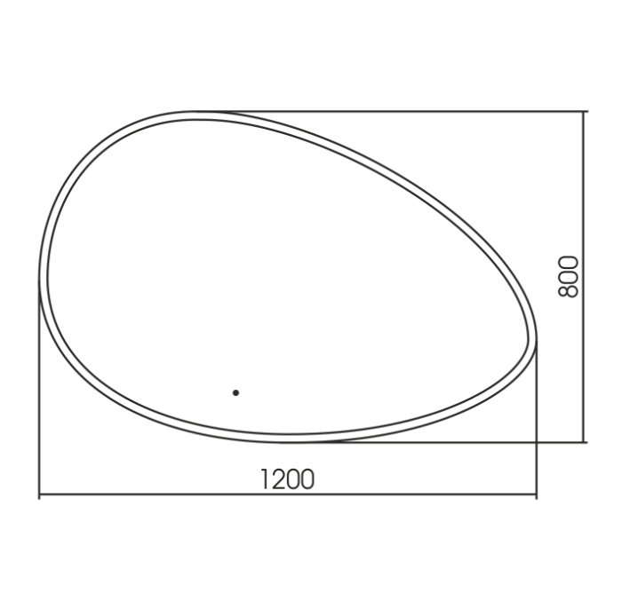 Зеркало 1200х800 c подсветкой и диммером, бесконтактный сенсор, Azario Omega - LED-00002557
