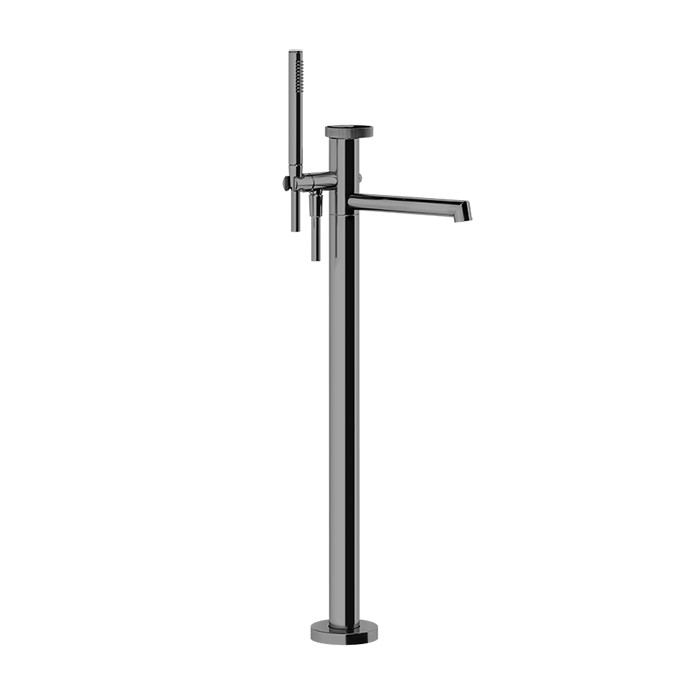 Смеситель для ванны, напольный, с ручным душем, Gessi Anello, black metal brushed pvd(без внутренней части) арт. 63328#707