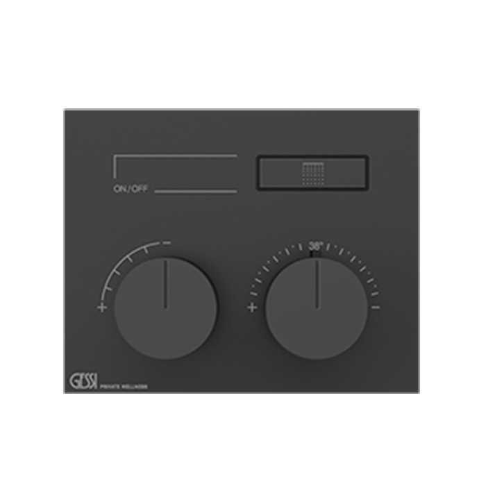 Термостат для душа, 1 источник, Gessi Hi Fi, black metal brushed pvd арт. 63002#707