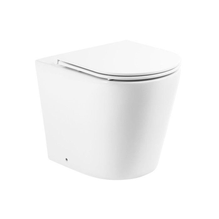 Пристенный унитаз, безободковый, BelBagno, белый глянцевый, FLAY-R арт. BB1003CBR/BB870SC