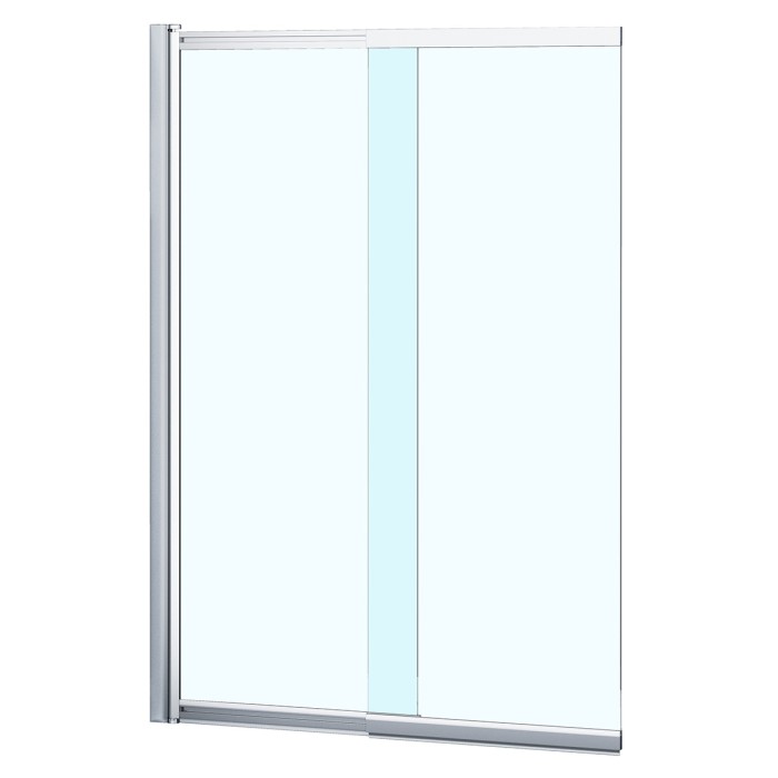 Шторка для ванны 143 80х140 раздвижная, 6 мм прозрачное стекло, покрытие easy clean, профиль хром  Boston, Azario арт. AZ-143