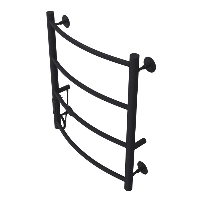 Полотенцесушитель электрический 500/600 4 секции, диммер слева, черный, Verona Azario - AZ04756B