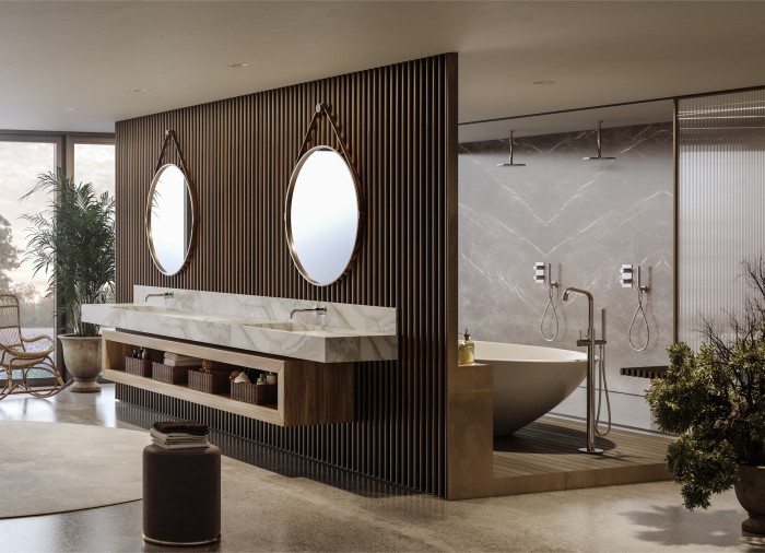 Смеситель для раковины Bossini Teo 18,8см, цвет шлифованный никель арт. Z00730.094/Z00801000