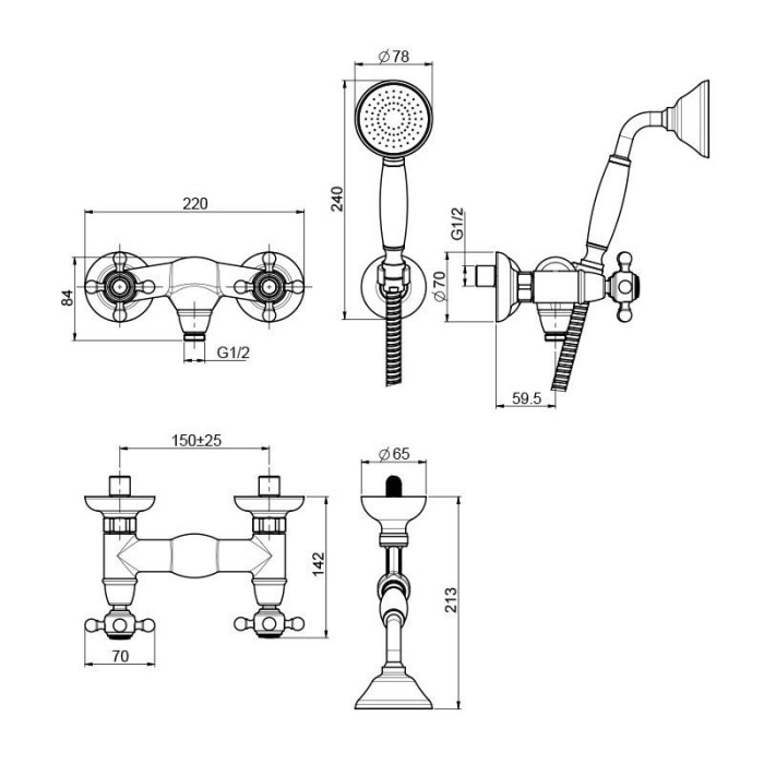 Fima Carlo Frattini Смеситель для душа с душевым комплектом, Elizabeth, F5085CR цвет: хром