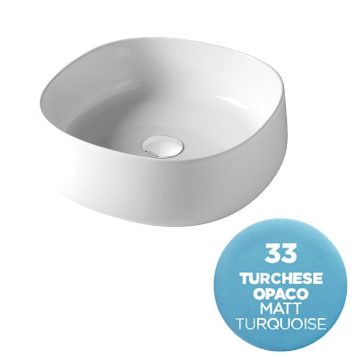 Накладная раковина, 45x45x15см, Olympia ceramica Paddle, голубой матовый арт. PAD4B42033