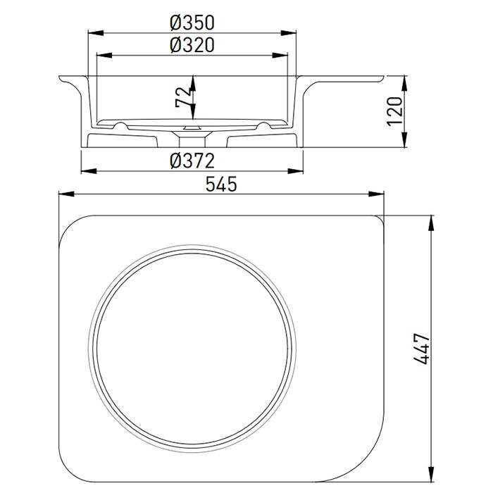 Раковина накладная 54x44,7, матовая, Salini NINFEA арт. 110521MRF