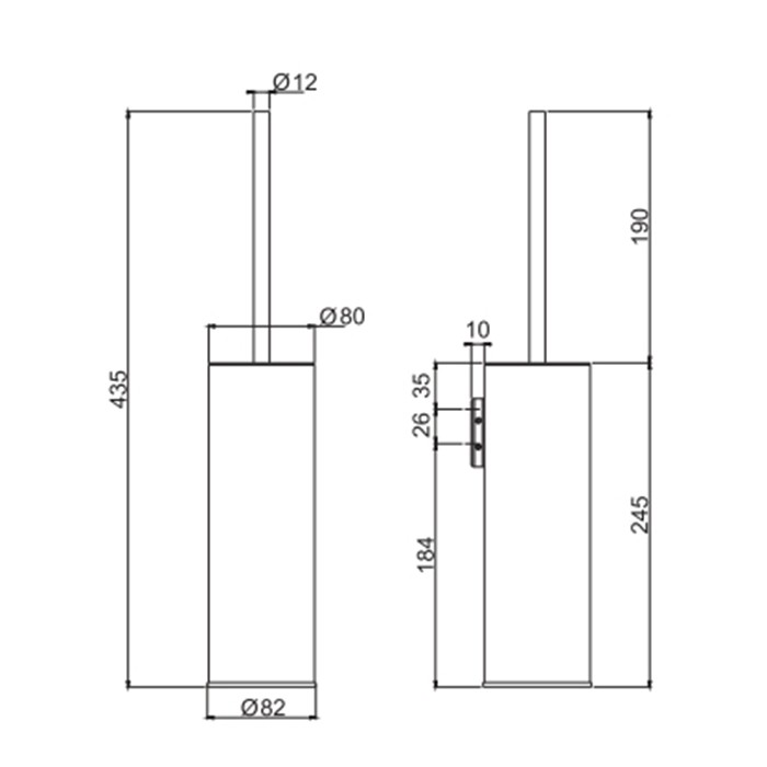 Fima Carlo Frattini Туалетный ёршик, подвесной, Spillo Steel, F6096/1INOX цвет: сталь