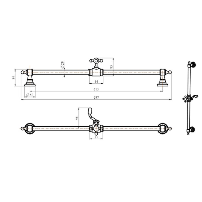 Душевая штанга, Boheme Medici - 416