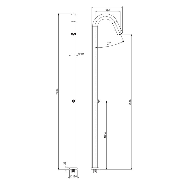 Fima Carlo Frattini Душевая колонна с одним выходом OUTSIDE, Outdoor, F5970X1MINOX цвет: нержавеющая сталь