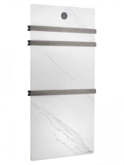 Полотенцесушитель электрический с каменной плитой Белый мрамор, Wonzon &amp; Woghand Stuttgart, WW-A503-GM цвет: графит