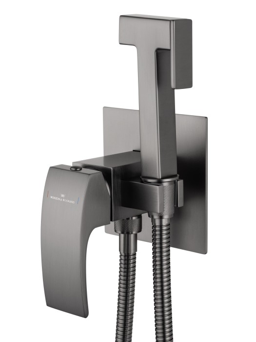 Смеситель с гигиеническим душем встраиваемый, Wonzon & Woghand Fit, WW-88829009-BGM цвет: графит