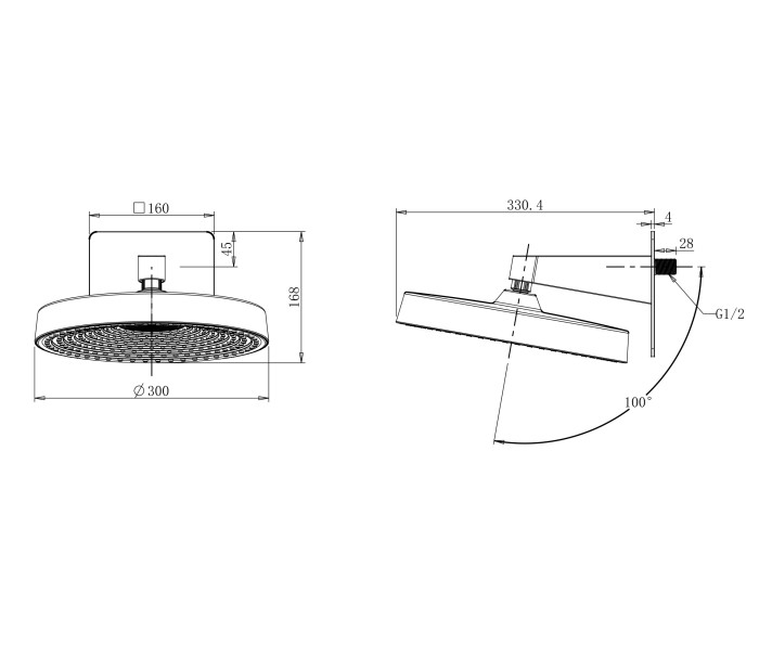 Верхний душ, Wonzon & Woghand, WW-HS099-BG цвет: золото