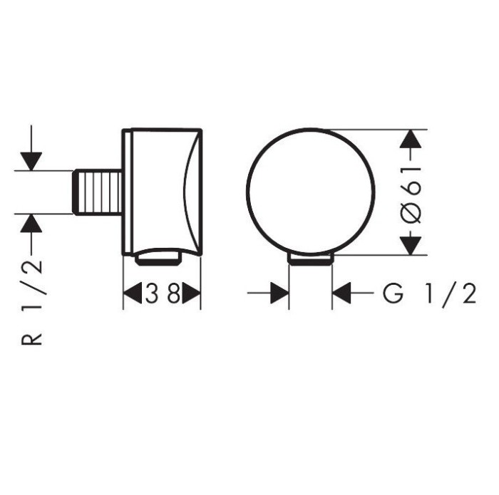 Шланговое подключение с клапаном обратного тока FixFit Hansgrohe, бронза арт. 26453140