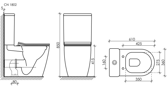 Унитаз компакт Ceramicanova Highlight, белый арт. CN1802