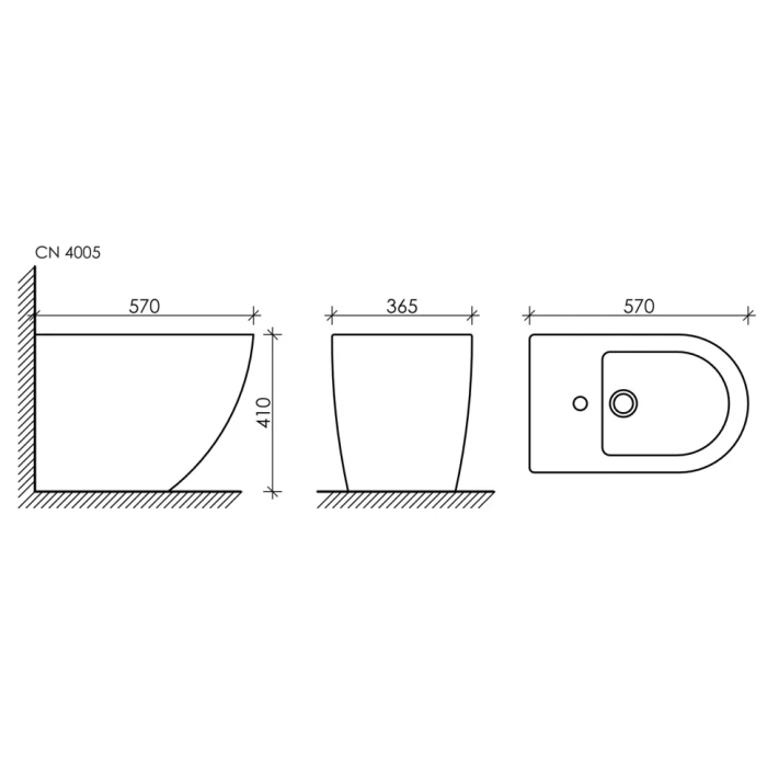 Биде Ceramicanova Metropol, чёрный арт. CN4005MB