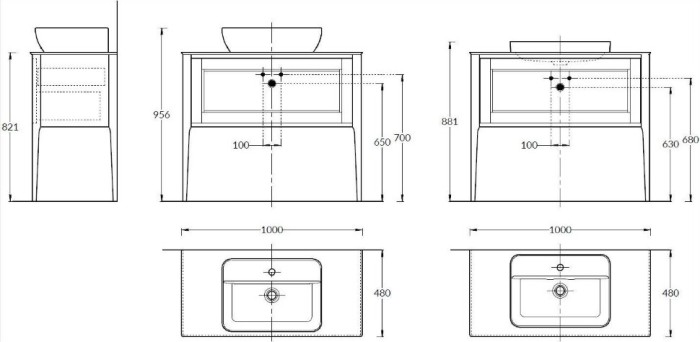 Тумба напольная 1+1 ящик 100см, Plaza classic Kerama Marazzi, белый - PL.CN.100.1+1\WHT.M