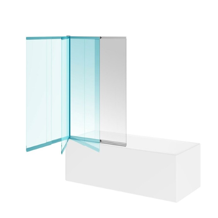 Шторка на ванну раздвижная 100х150, Vetro Kerama Marazzi, хром - VE.100.BSD.CR