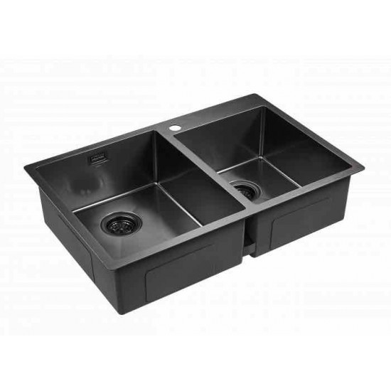 Мойка для кухни нержавеющая 780х510мм Paulmark BERMAN, вороненая сталь - PM517851-GM