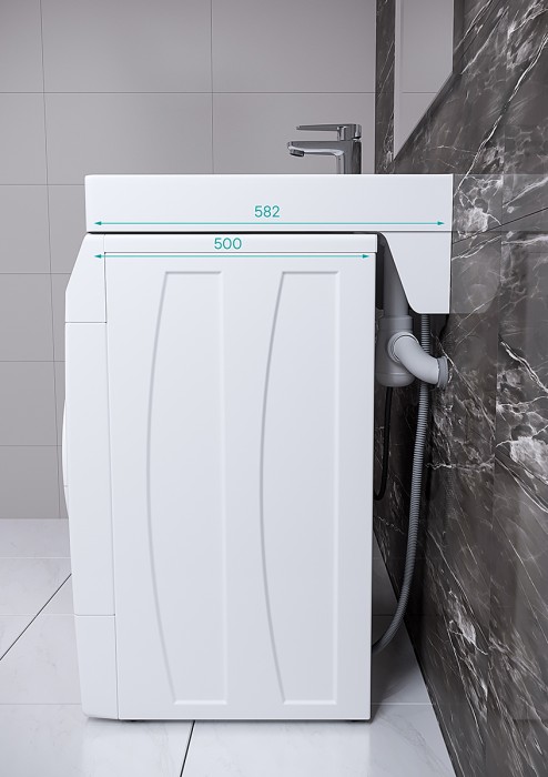 Раковина на стиральную машину 60х60 Paulmark WELT, белая - PM730431