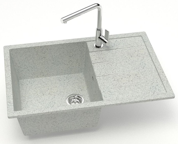 Кухонная мойка Vision 750x505x218 искусственный мрамор, светло серая, Azario Vision - CS00078341