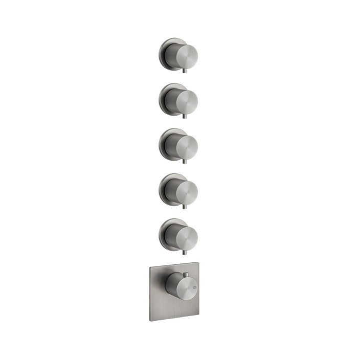 Встраиваемый термостатический смеситель на 5 источников, резьба 3/4", Gessi 316, steel brushed арт. 54510#239