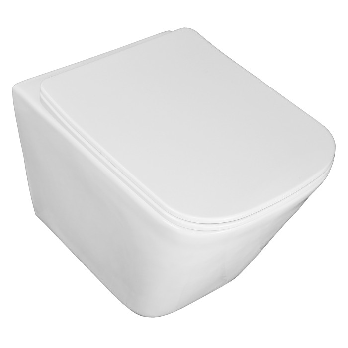 Подвесной унитаз 350х480х363, безободковый, с быстросъемным сиденьем микролифт, Azario Hugo арт. AZ-3103