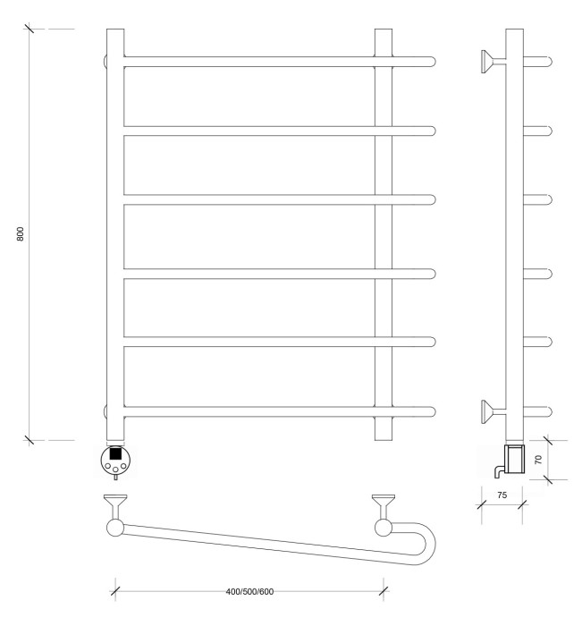 Полотенцесушитель электрический 80x60x70 Венеция 2 Secado арт. 4673739233726
