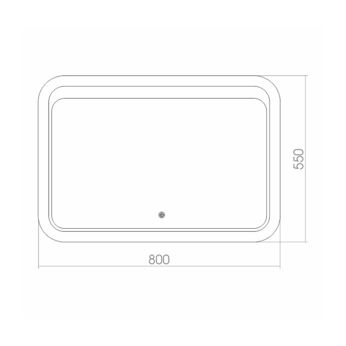 Зеркало Пульсар 800х550 c подсветкой и диммером, сенсорный выключатель, Azario Стив - ФР-00001380