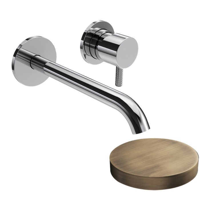 Внешняя часть смесителя встраиваемого для раковины XL, излив 18 см, без донного клапана, Giulini My future deluxe, бронза матовая арт. 5925-18DEPBROP