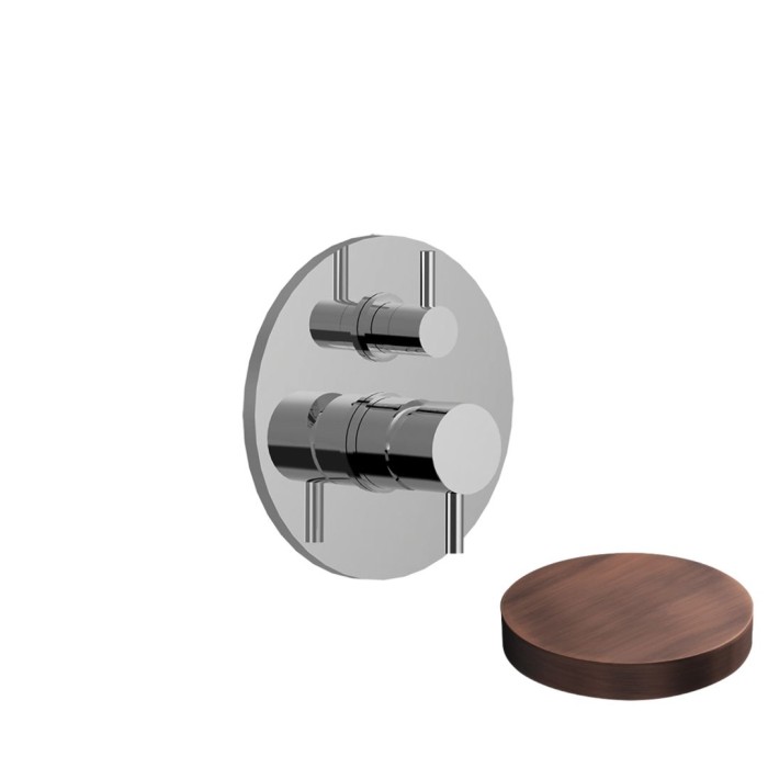 Внешняя часть смесителя для душа, встраиваемый, с дивертером-рычагом на 2 вывода воды, Giulini My future, медь матовая арт. 5964-2EPVROP