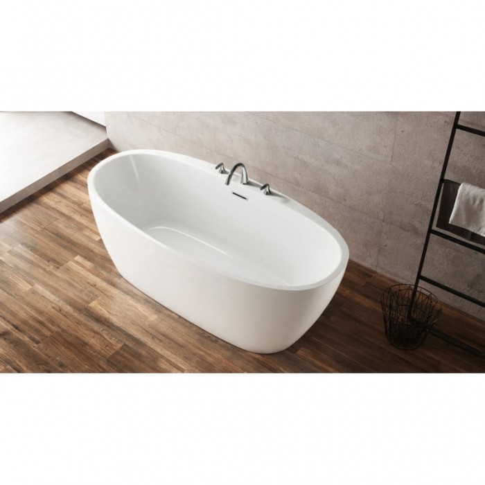 Акриловая ванна 170x80, отдельностоящая, овальная, BelBagno, белая арт. BB404-1700-800