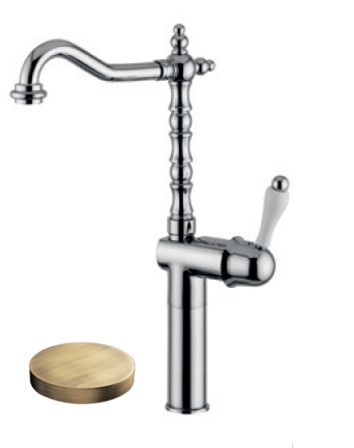 Смеситель для раковины, поворотный излив, без донного клапана, Giulini Pragamix, бронза арт. 7527/SCHCEBR