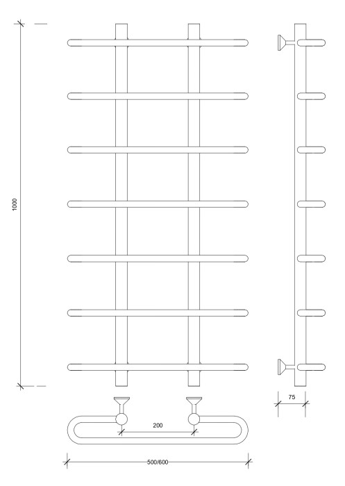 Полотенцесушитель водяной 100x20x50 Венеция 1 (хром) Secado арт. 4603759405629