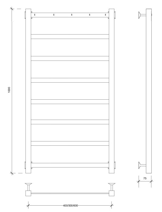 Полотенцесушитель водяной 100x40 Корсико 1 К (хром) Secado арт. 4603777473204