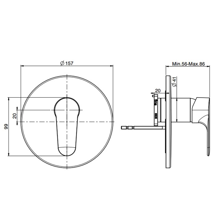 Fima Carlo Frattini Смеситель для душа, встраиваемый, Serie 22, F3839X1NS цвет: черный