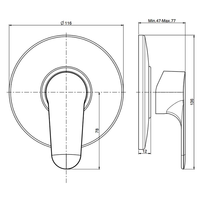 Fima Carlo Frattini Смеситель для душа, встраиваемый, Serie 22, F3833/1CR цвет: хром