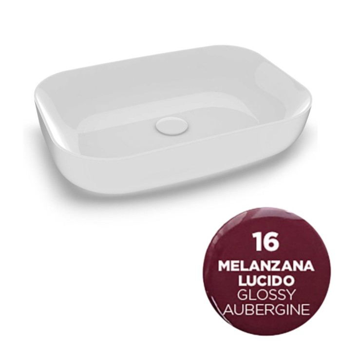 Накладная раковина, 60x42xh14 см, Olympia ceramica Metamorfosi, баклажан глянцевый арт. MET4260016