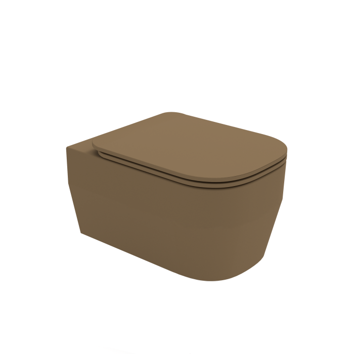 Унитаз подвесной, безободковый, Olympia ceramica Tutto evo, бежевый матовый арт. TUE1202R07