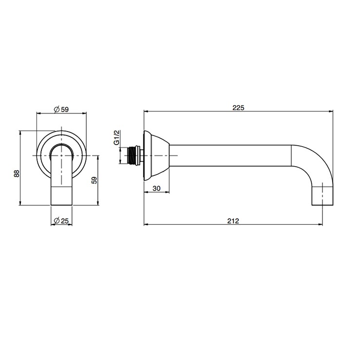 Fima Carlo Frattini Излив для ванны 22см., настенный, Olivia, F2156OR цвет: золото