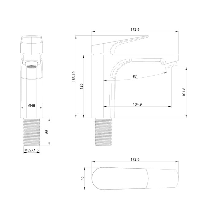 Смеситель для раковины, Wonzon & Woghand, WW-A40492-MW цвет: белый
