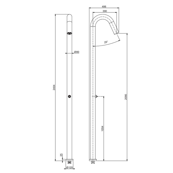 Fima Carlo Frattini Душевая колонна с одним выходом OUTSIDE, Outdoor, F5970X1RINOX цвет: нержавеющая сталь