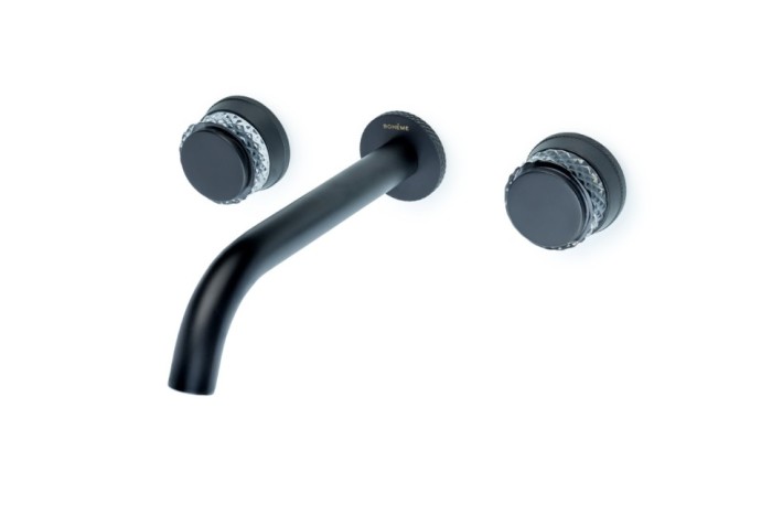 Смеситель из стены на 3 отв. Black, Boheme Aura - 152-2-B-A