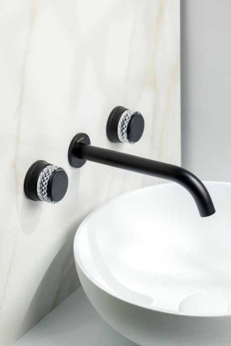 Смеситель из стены на 3 отв. Black, Boheme Aura - 152-2-B-A