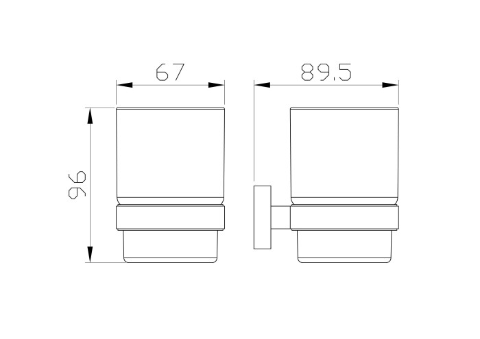 Стакан для зубных щеток с держателем, Wonzon & Woghand Graffity, WW-9321-BGM цвет: графит