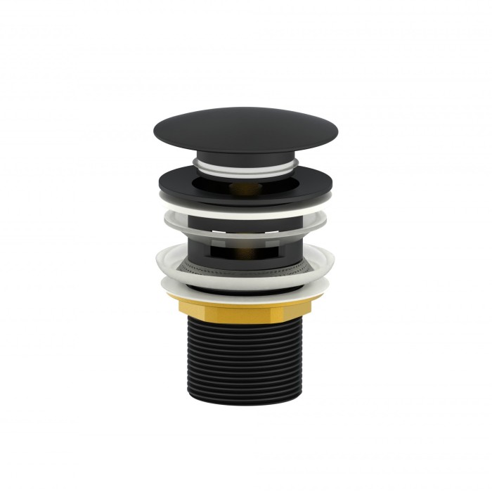 Донный клапан для раковины с переливом 1 1/4, Wonzon &amp; Woghand, WW-88SS01-MB цвет: черный