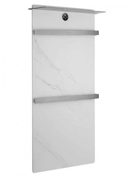 Полотенцесушитель электрический с каменной плитой Белый мрамор, Wonzon &amp; Woghand Stuttgart, WW-A504W-GM цвет: графит