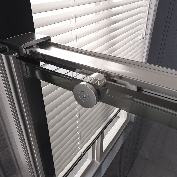 Душевая дверь 1500х2000, Veconi Premium Trento, хром, стекло прозрачное арт. PTD40-CH-150-01-C4