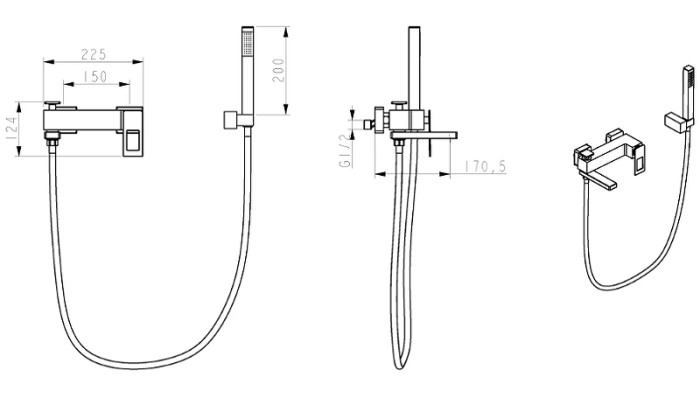 Смеситель для ванны BlackUW Q Boheme 143-BUW