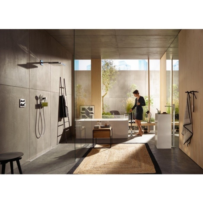 Шланговое подключение 300 с полкой и держателем для душа FixFit Hansgrohe, белый, хром арт. 26456400